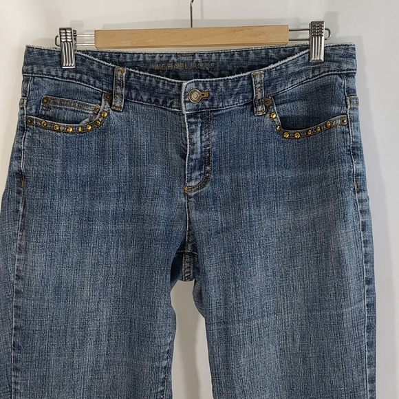 Michael Kors light wash jeans with gold studs - Picture 2 of 10